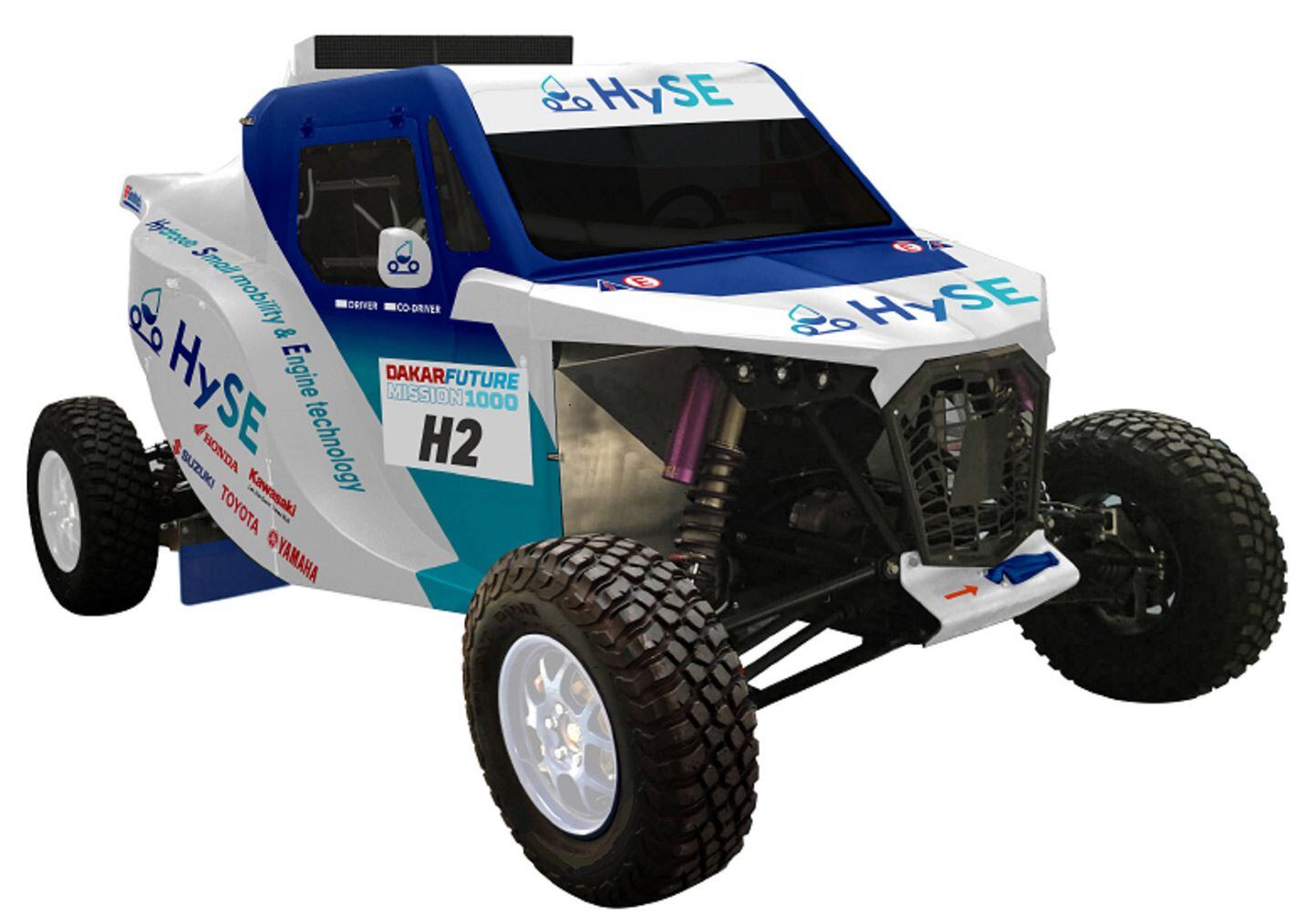 The supercharged four-cylinder layout is a first for production side-by-sides, but the proof of concept may be the HySE-X1, a supercharged, hydrogen-powered side-by-side revealed in October at the Japan Mobility Show. It’s a joint venture between Kawasaki, Honda, Yamaha, and Toyota and is aimed at Dakar Rally competition.
