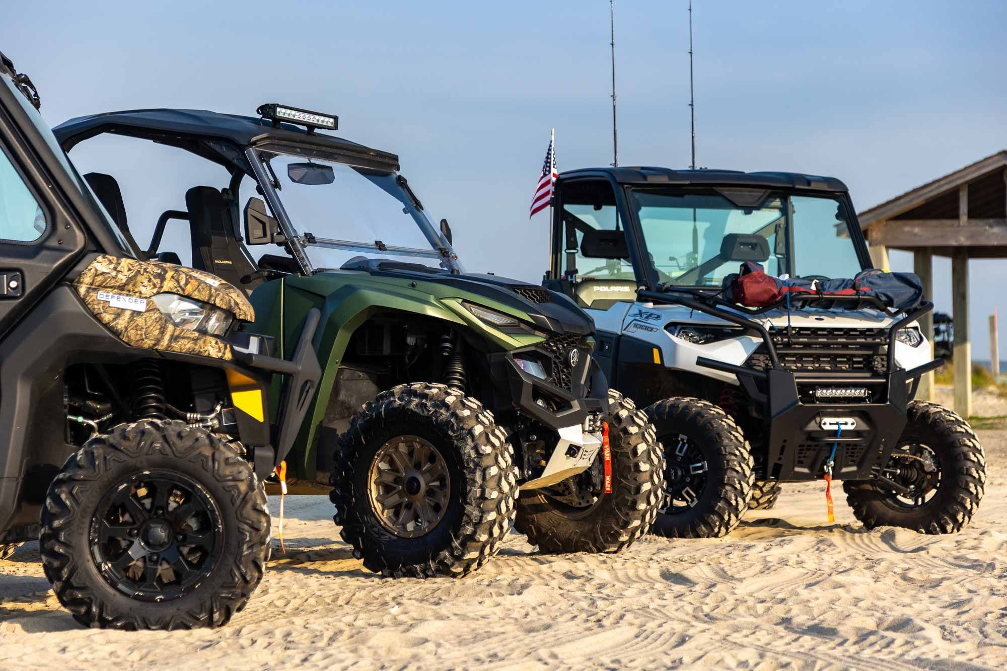 A trio of great UTVs enjoying some time at the beach.