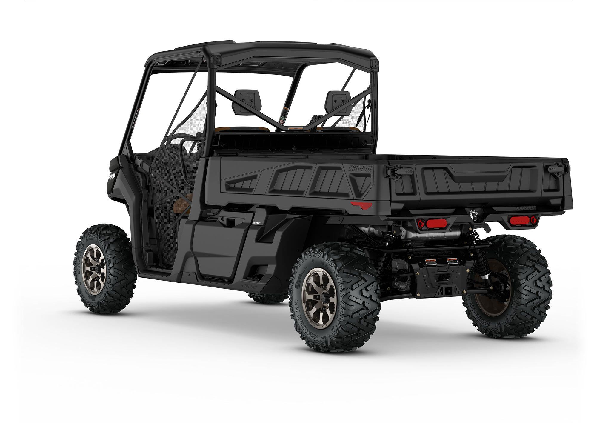 2022 Can-Am Defender Pro Lone Star rear view in Night Black.