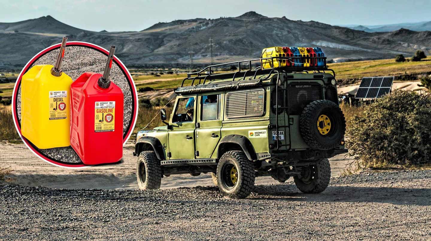 Take spare fuel with a quality jerrycan.