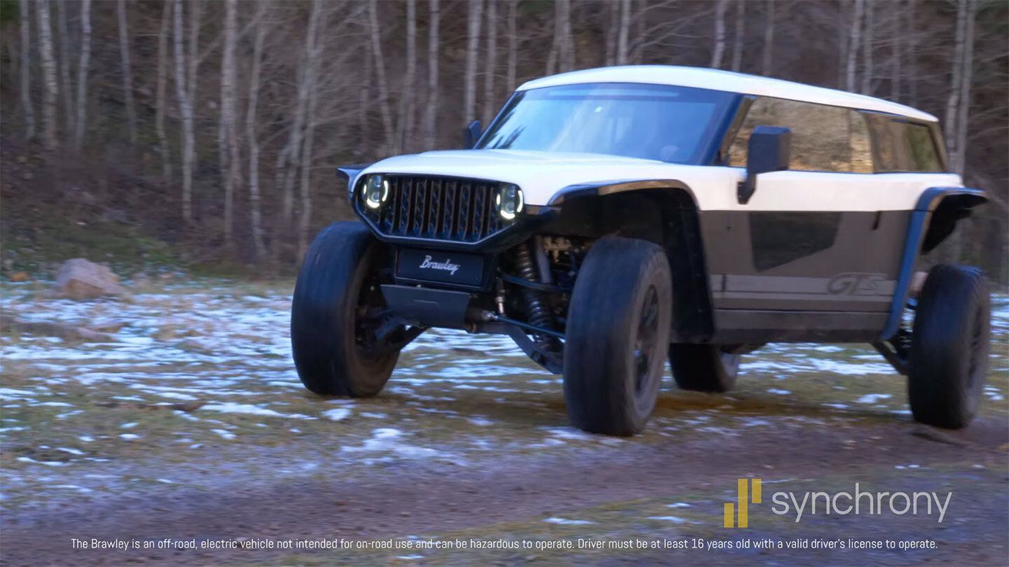 The Brawley GTS shows off its four-wheel steering.