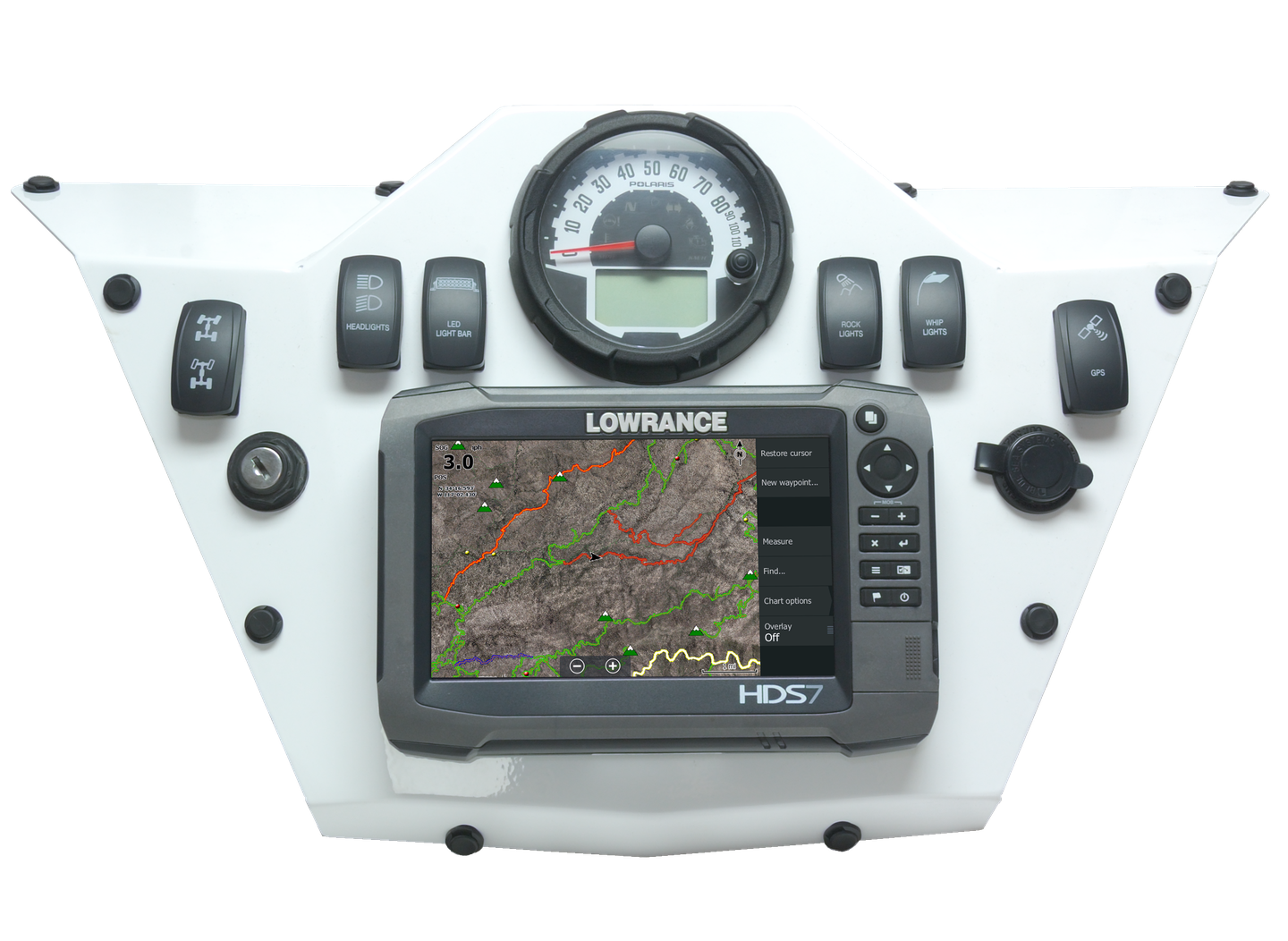 Lowrance HDS7 Touch GPS Dash for Polaris RZR UTV Driver