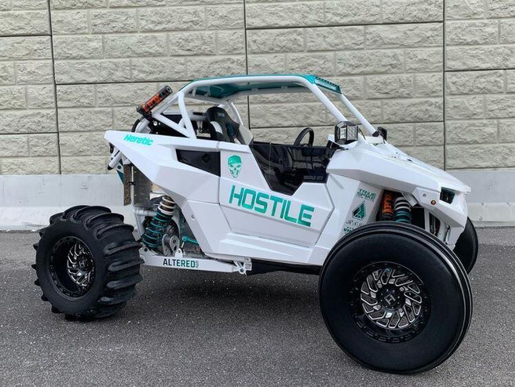 The world’s first Tesla-swapped Polaris RZR RS1.