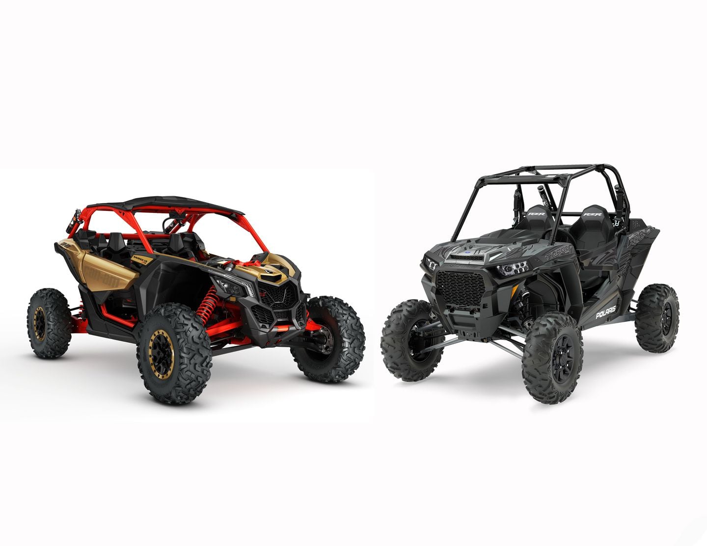 UTV Shootout CanAm Maverick X3 X rs Turbo R vs. Polaris RZR XP Turbo