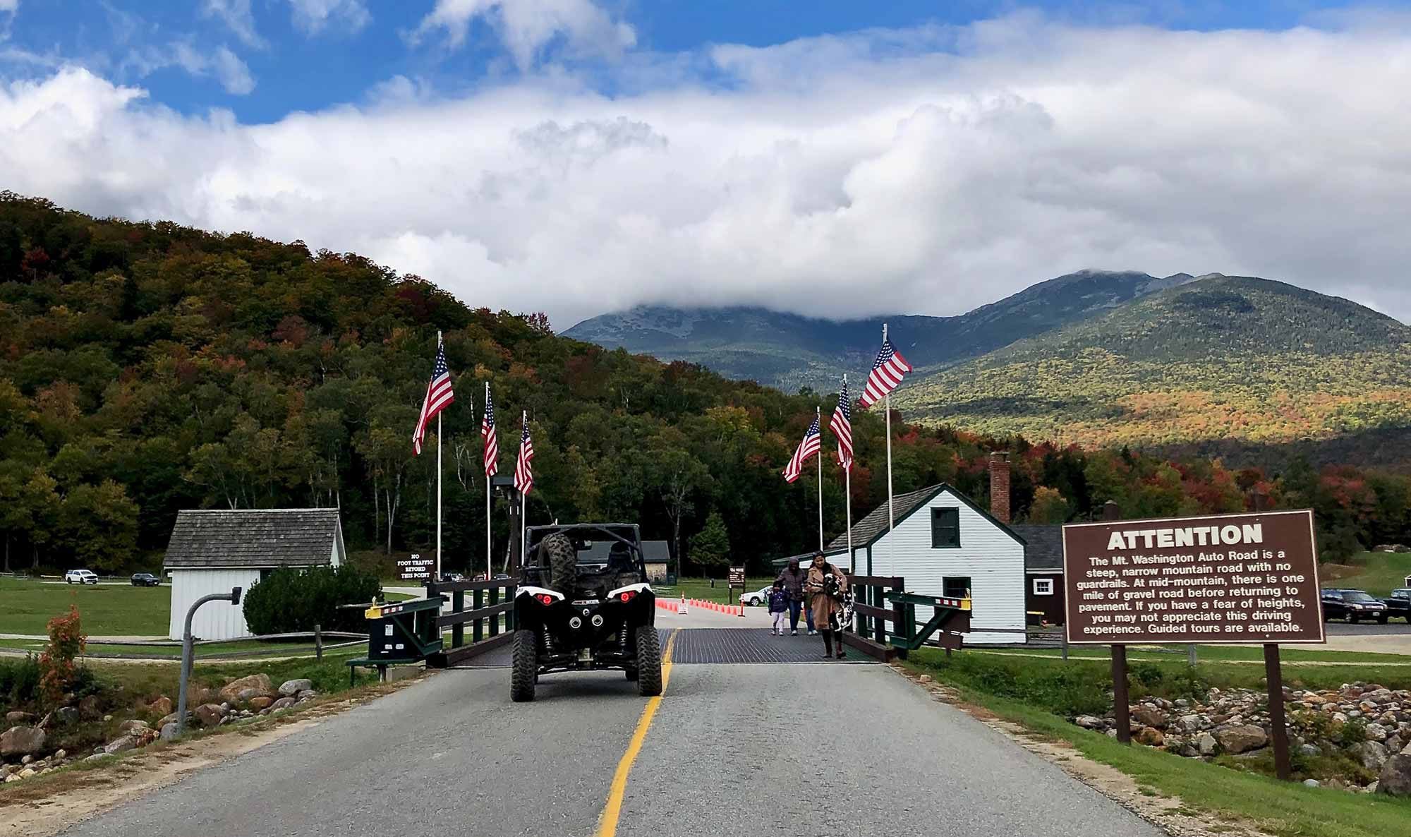 The start of the Mount Washington Auto Road.