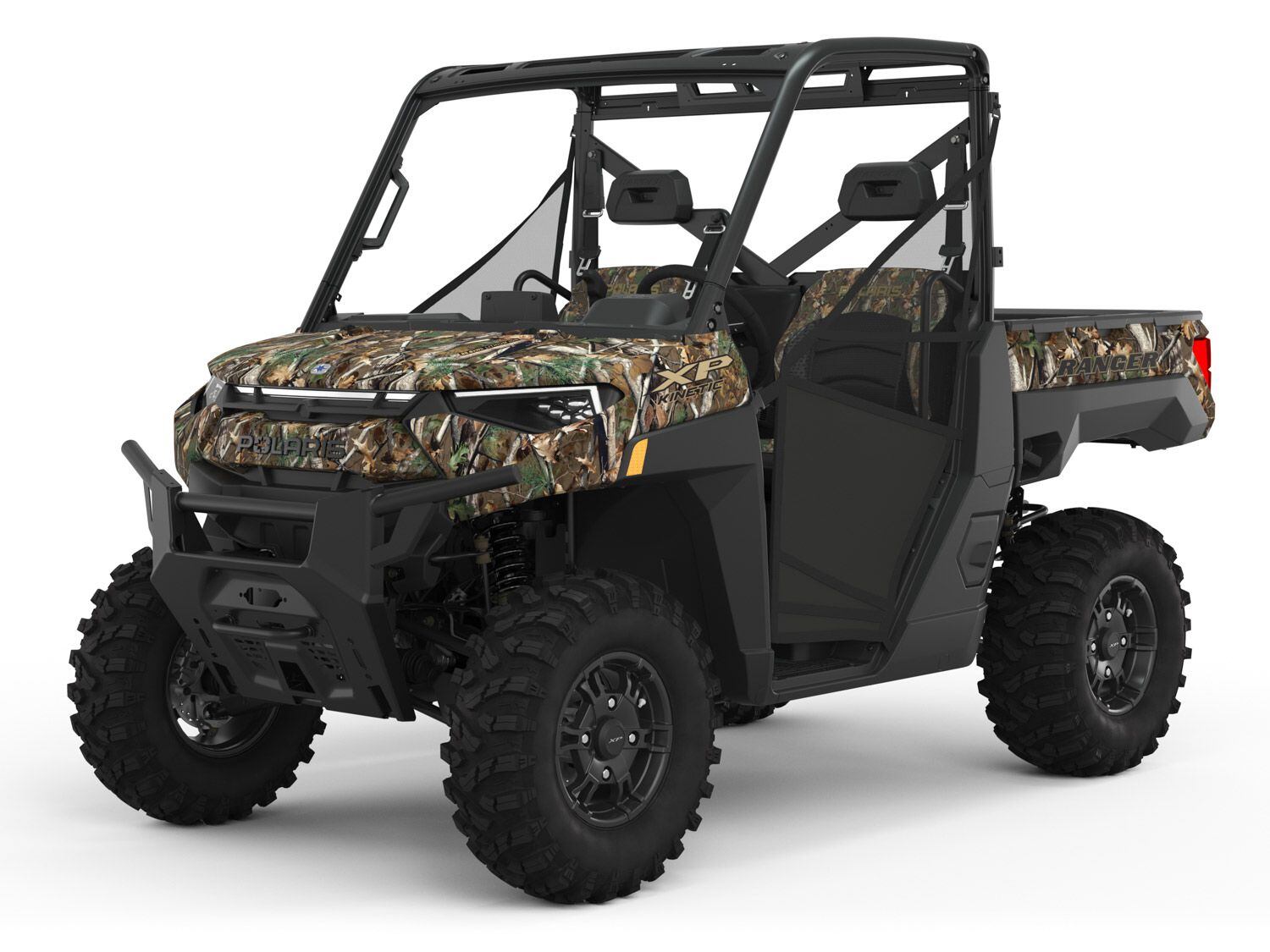 The 2023 Polaris Ranger Kinetic can be had in white or camo.
