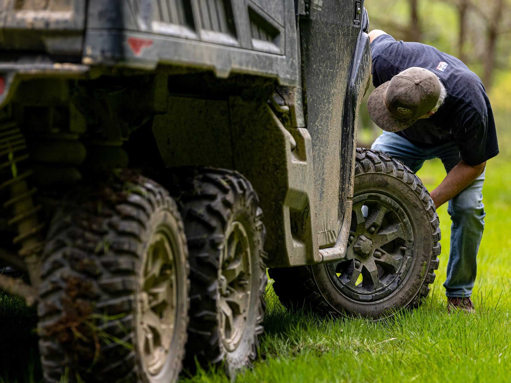 Can-Am Defender 6x6 with its long wheelbase and dual rear axles.