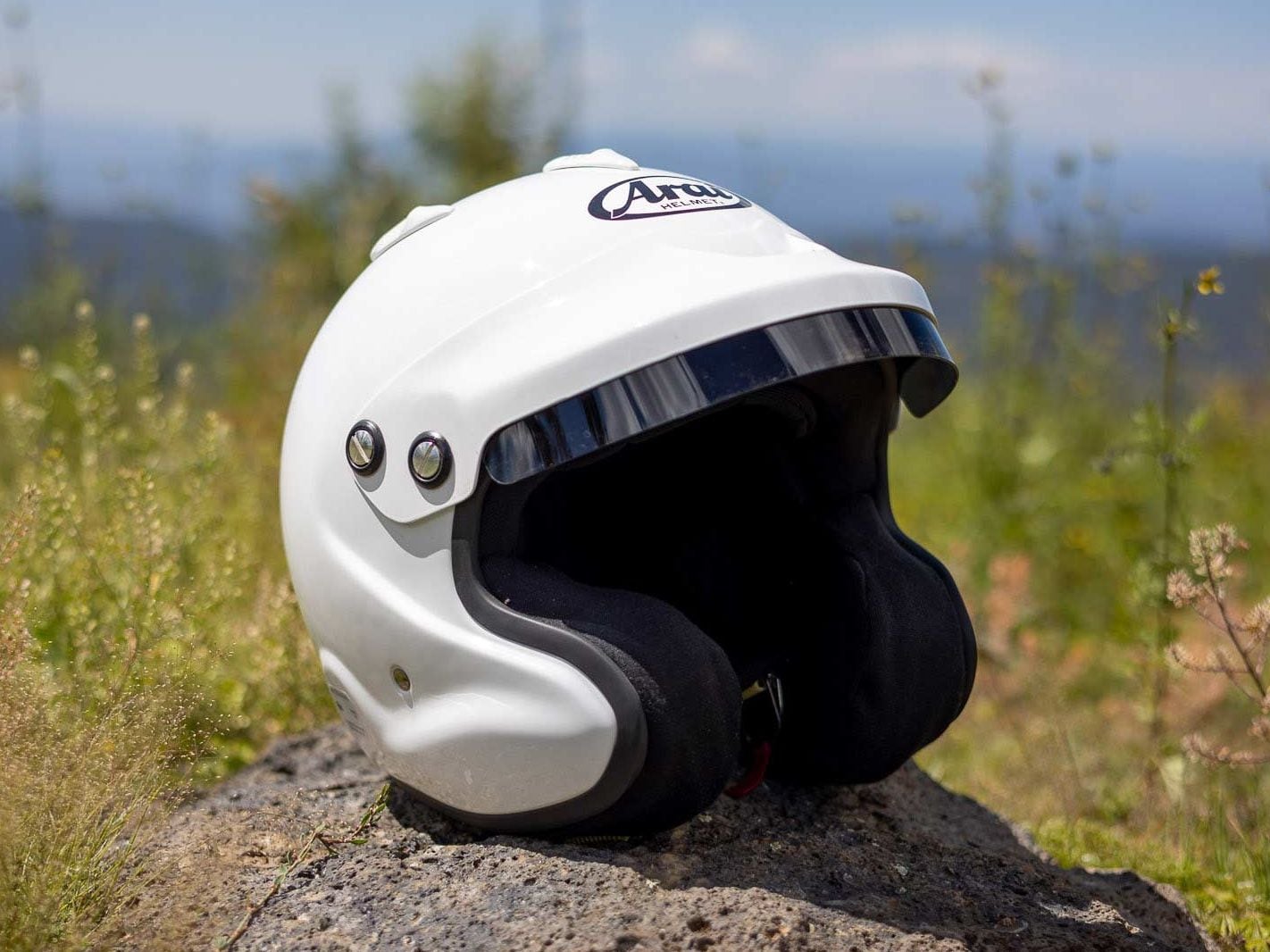 Arai GPJ3 OpenFace Automotive Helmet Review Ride Review