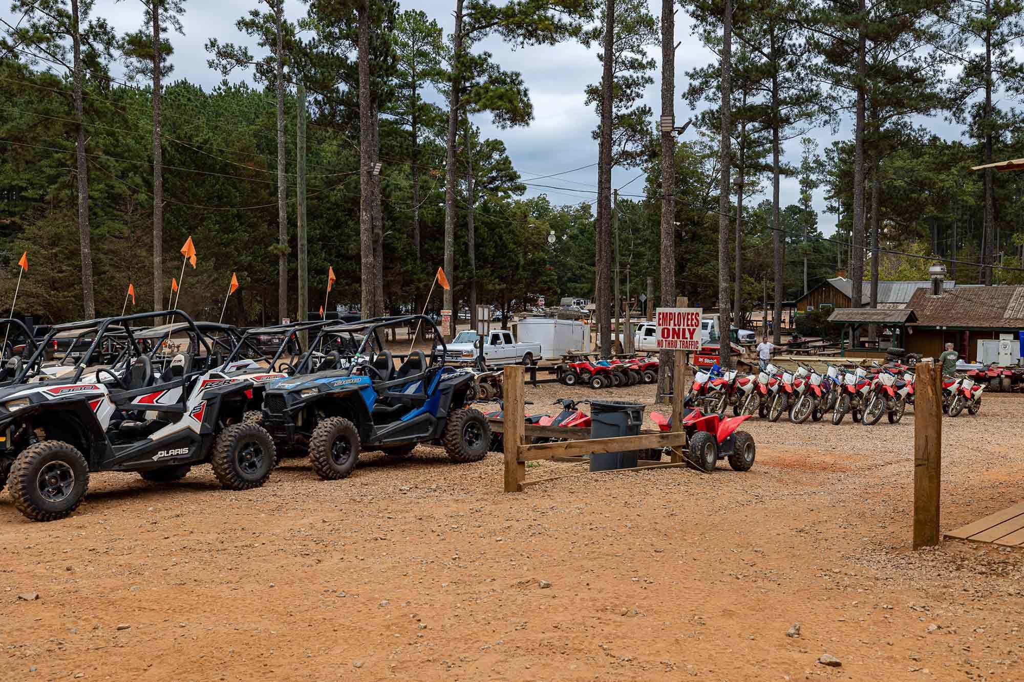 Durhamtown Off Road Resort rents side-by-sides, ATVs, and bikes.