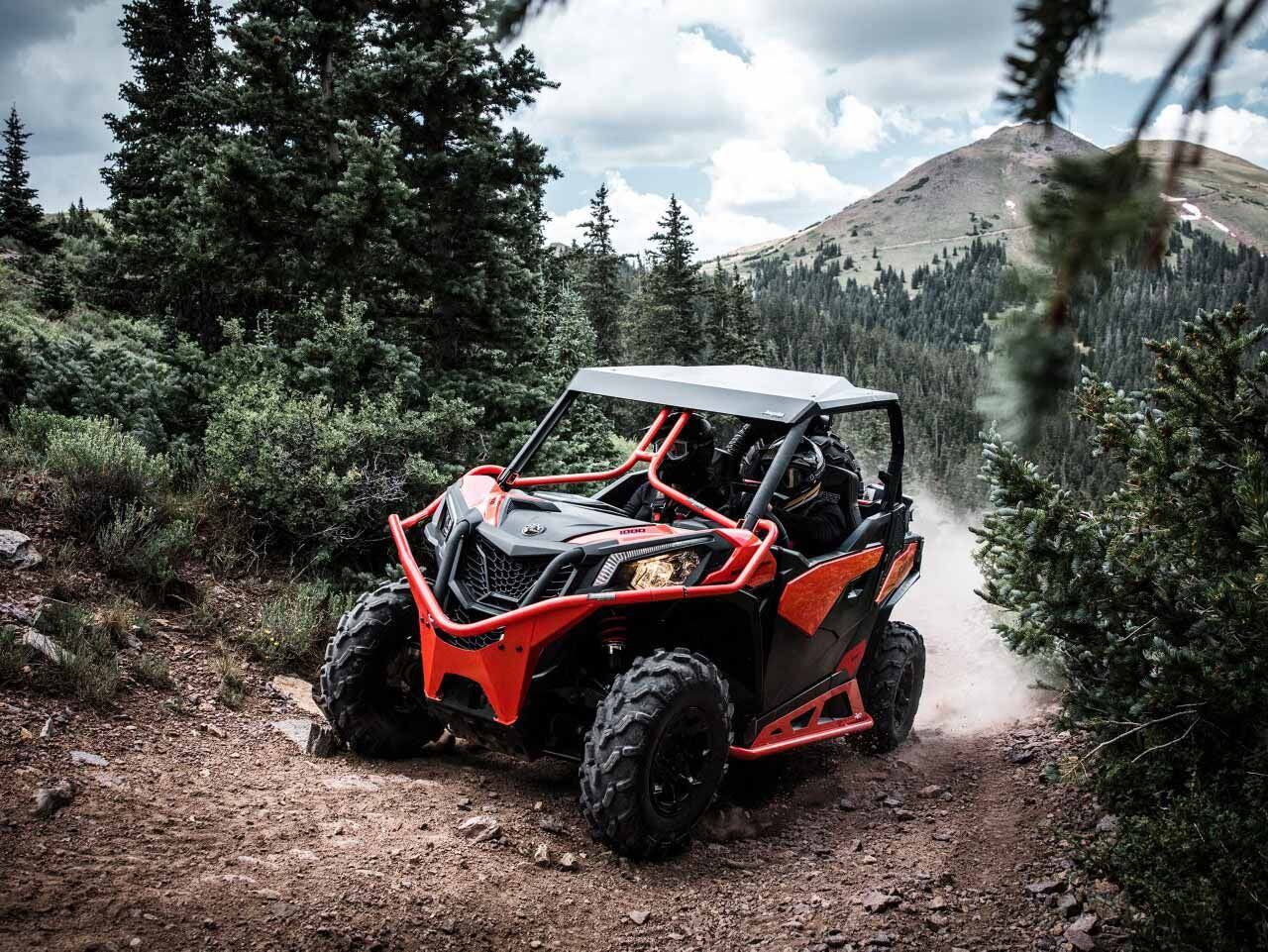 The 2022 Can-Am Maverick Trail and Maverick Trail DPS are both 50 inches wide.