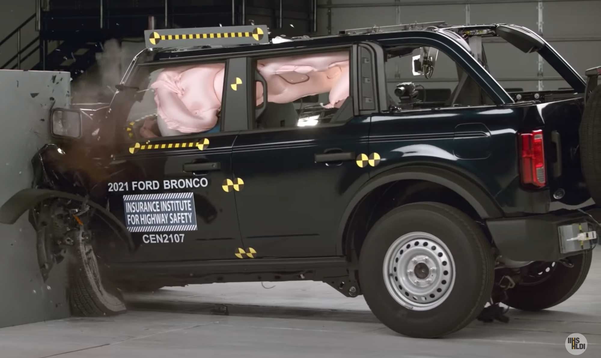 The new Ford Bronco has been crash tested by the IIHS.