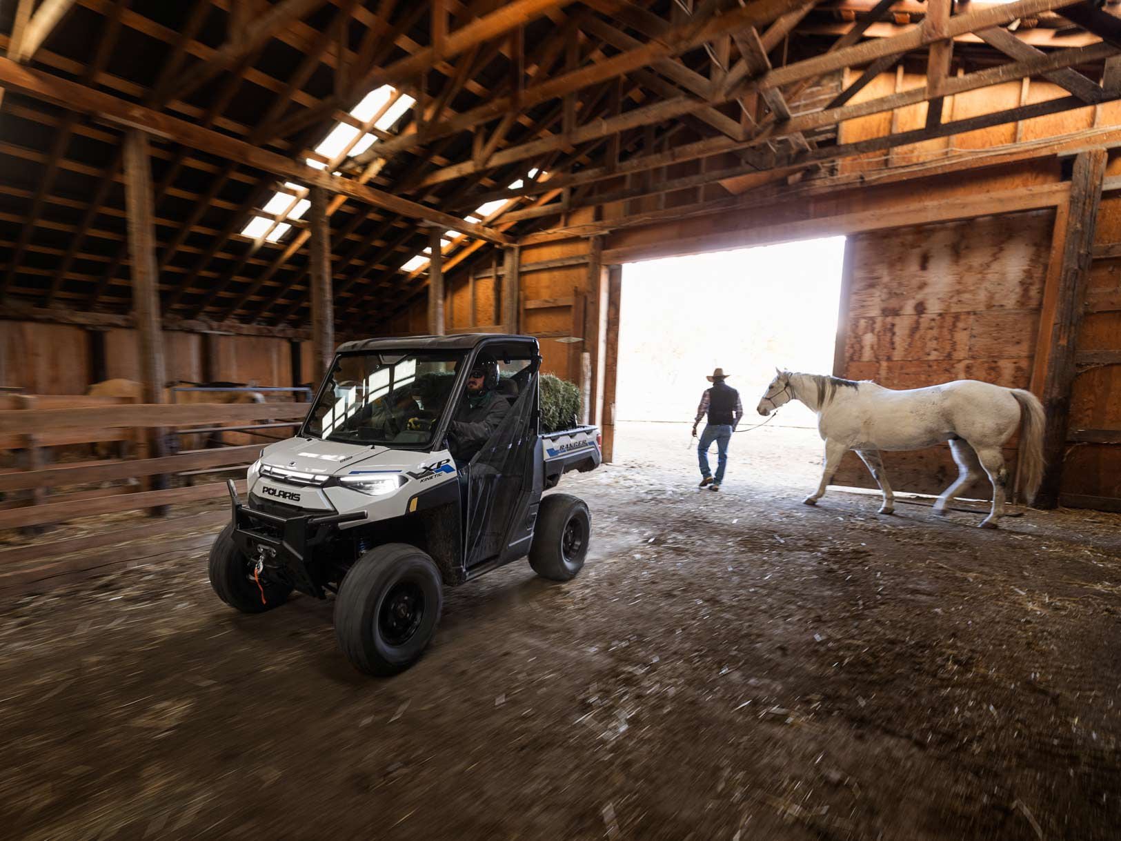 Quiet operation makes the Ranger XP Kinetic an ideal helper around livestock.